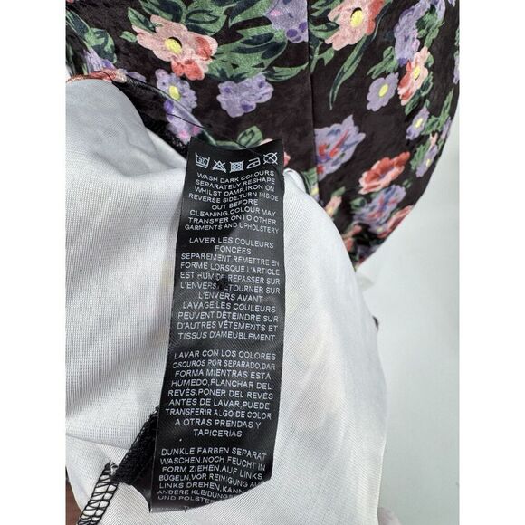 ASOS Maxi Dress Floral Black Velvet Short Sleeve  Keyhole Back Grunge Gown Sz 2 - Picture 6 of 10